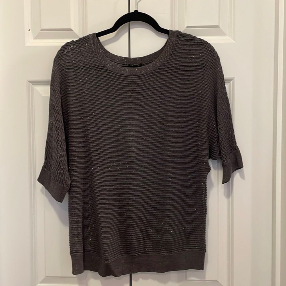 Apt 9 Sheer Sweater - gray with sparkles - size XL